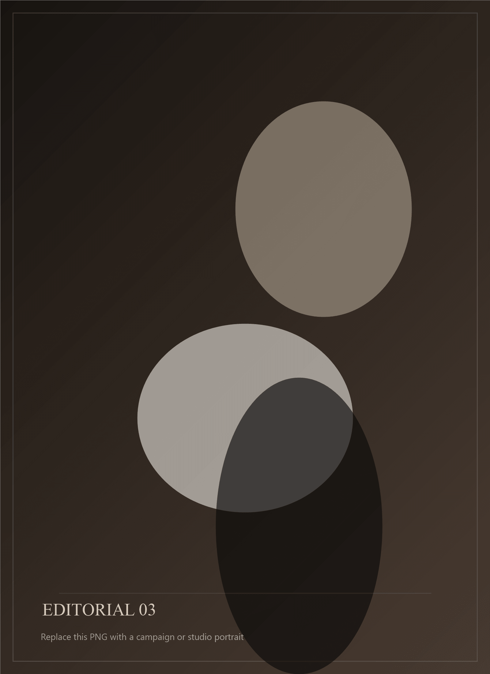 Editorial placeholder portrait with warm metallic tones.