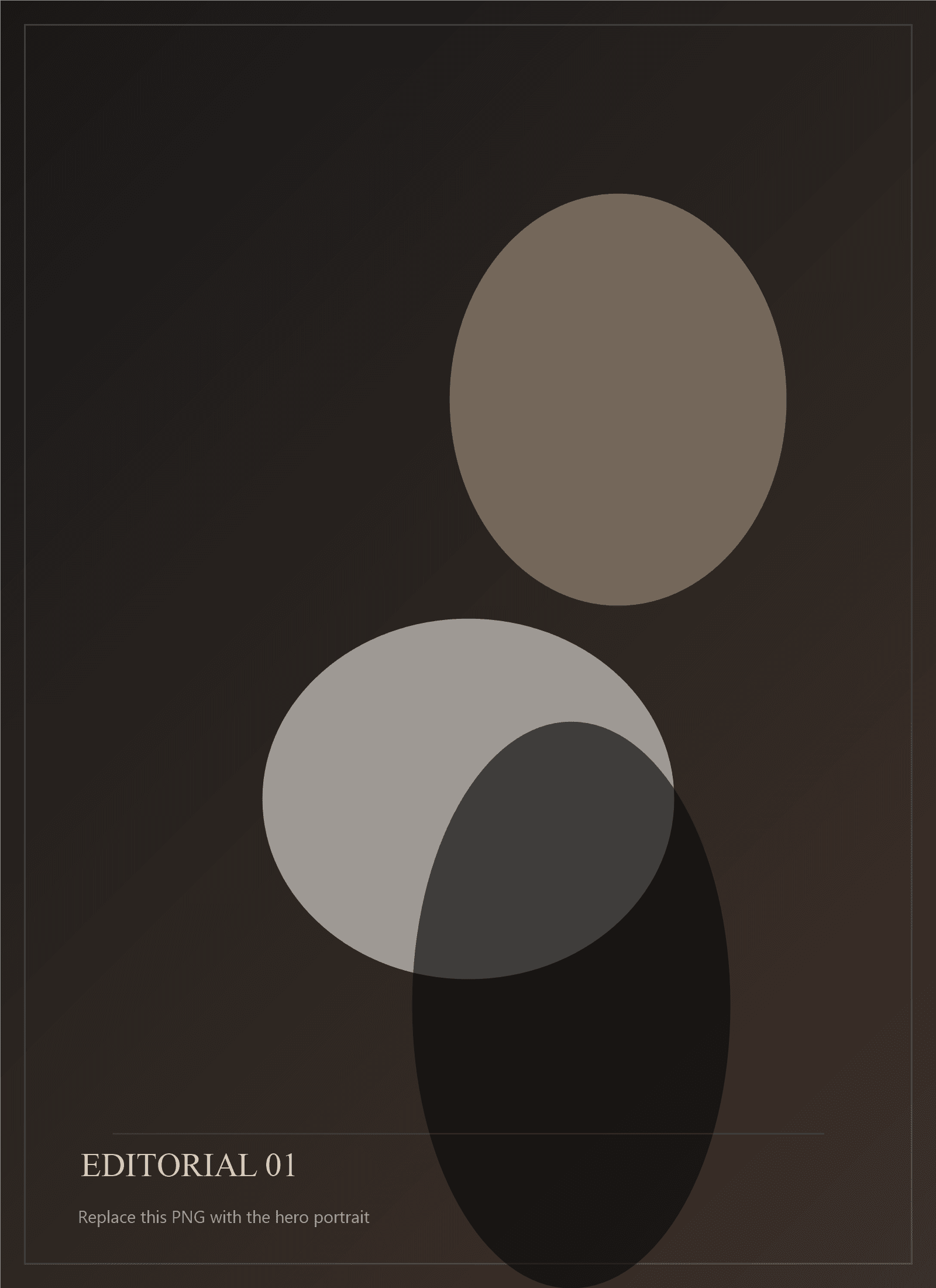 Editorial placeholder portrait for hero and selected work.